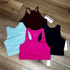 NWT Girlfriend Collective Sports Bra Crop Top  4 Piece Bundle – All Size Medium